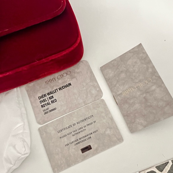 Jimmy Choo Sheri red velvet purse - Picture 5 of 6